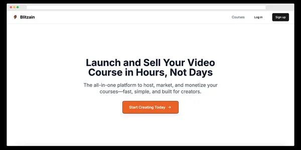 Blitzain - Launch and Sell Your Video Course in Hours, Not Days