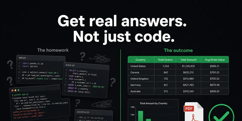 Hero image for Get Real Answers, Not Just Code