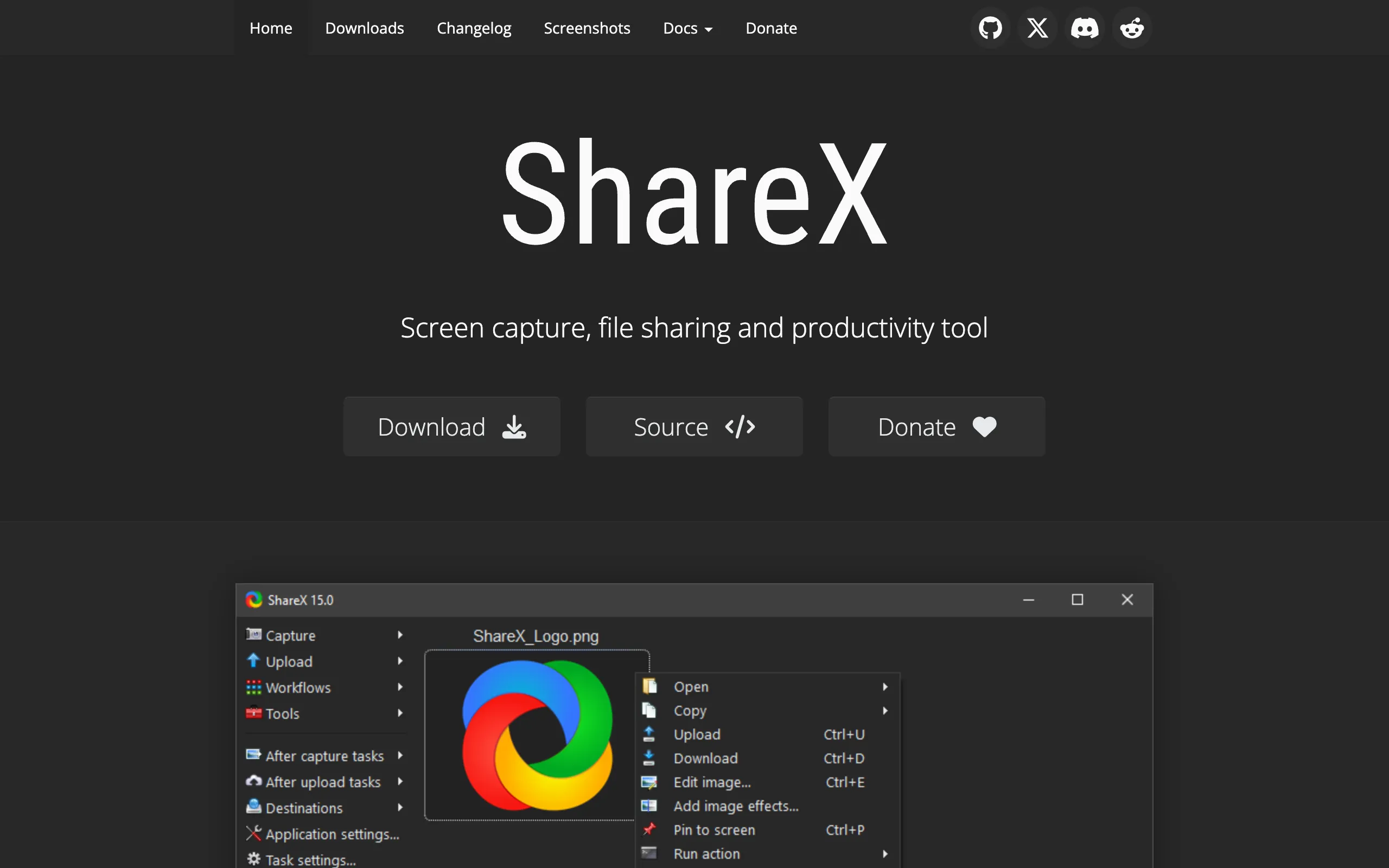 ShareX Interface